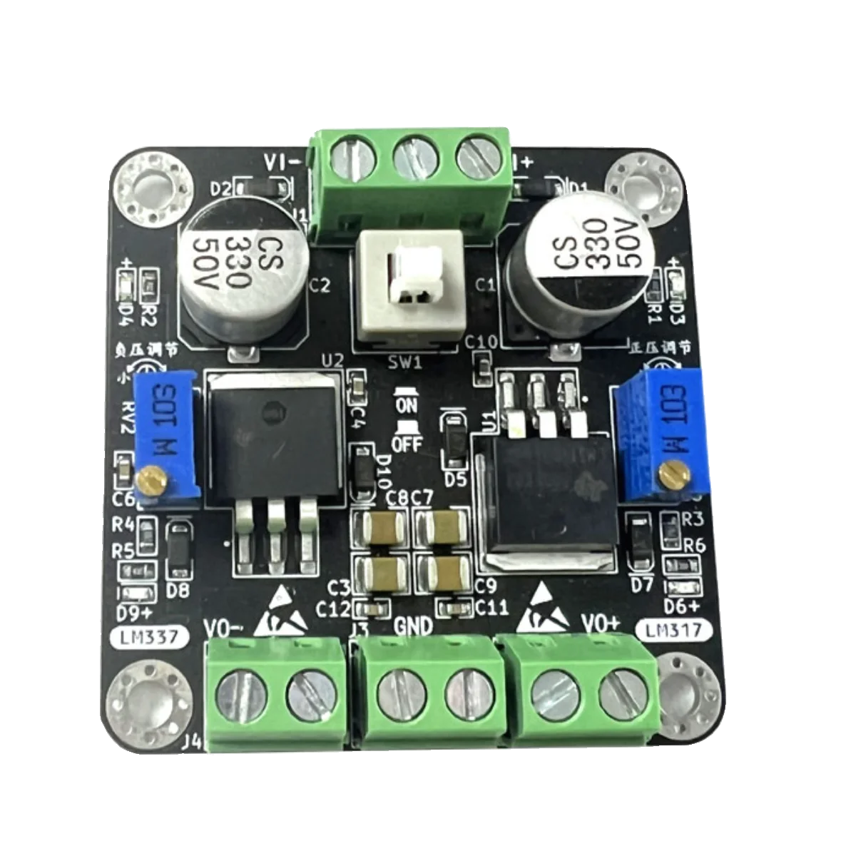 

LM317 LM337 линейный стабилизированный источник питания с положительным и отрицательным напряжением постоянного тока, регулируемый выходной источник питания, стандартный понижающий модуль