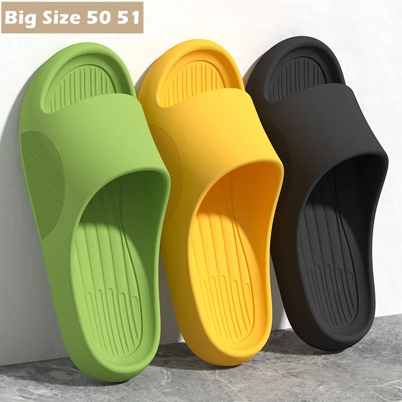 Big Size 36-51 Men Flip Flops Women Soft EVA Thick Sole Slides Summer Beach Sandals Couples Slippers Home Non Slip Bathroom Shoe thick platform bathroom home slippers men fashion soft sole eva indoor slides woman sandals summer non slip flip flops sandalia