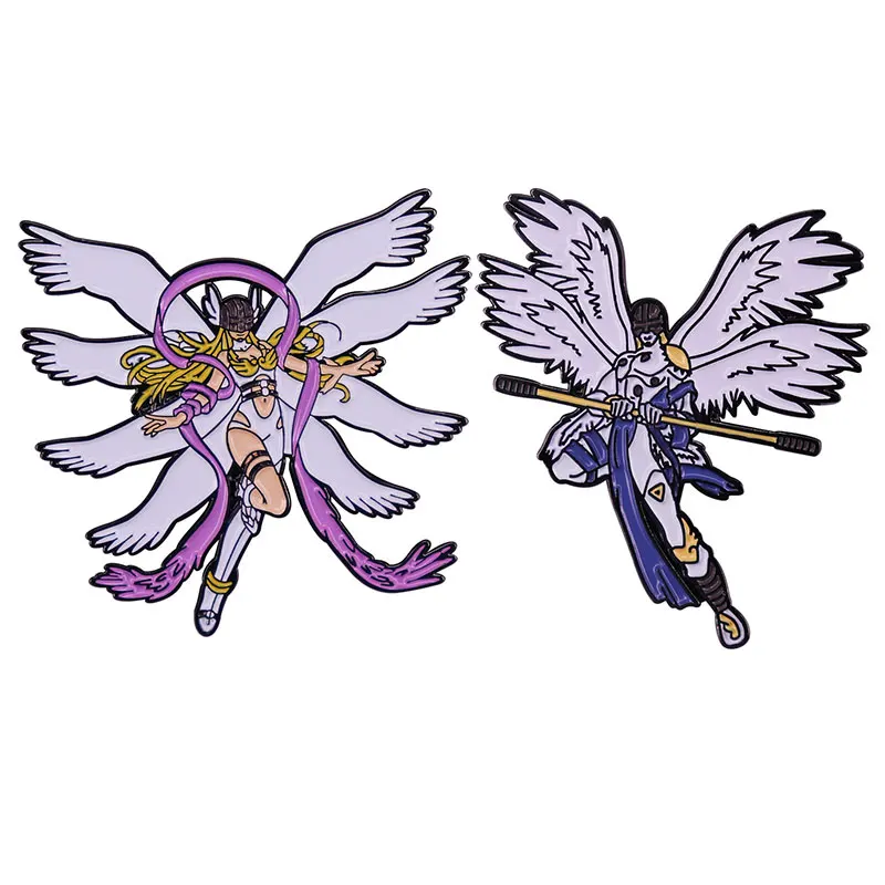 Anjos Anime Digimon Angewomon Pino Esmalte metal Crachá Broches