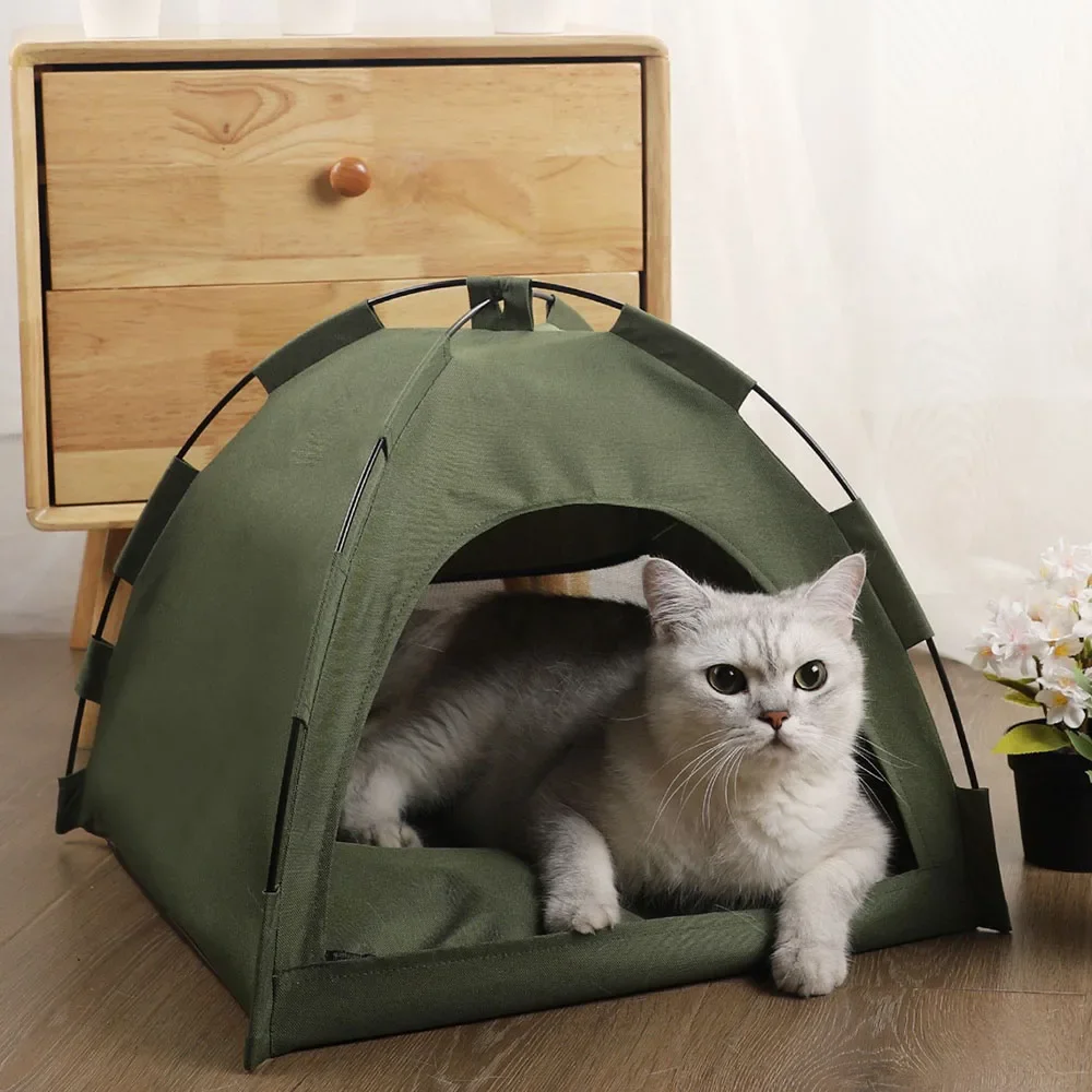 

Cat Tent Kitten Nest Foldable Cat's Nest Outdoor Breathable Pet Supplies Pet Summer Sleeping Cushions Basket Beds