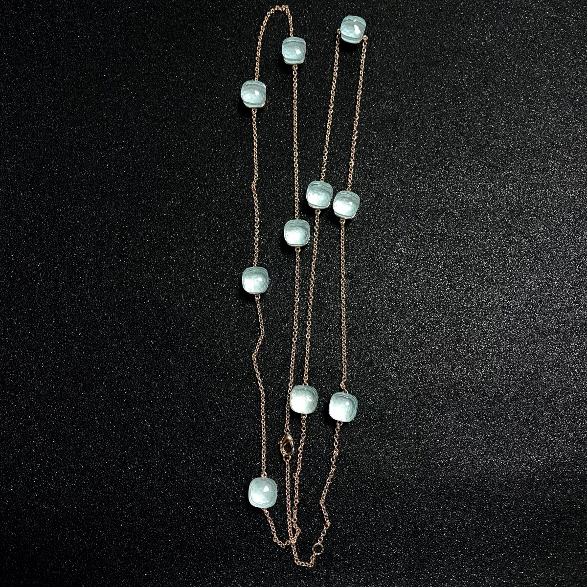 90cm Colorful Candy Square Sweater Chain with 10 Stones for Women Mix Colors Colorful Crystal Long Boho Style Crystal Necklace