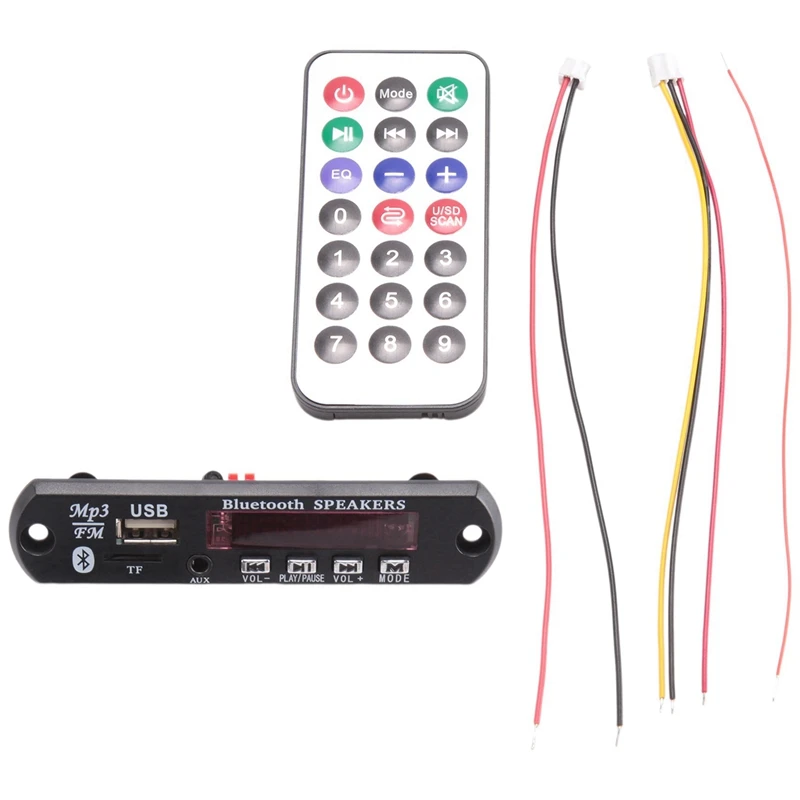 N75R-4X Bluetooth 5.0 MP3 Decoder Board DC 5V 12V Car FM Radio Module Support TF USB AUX For Car Phone