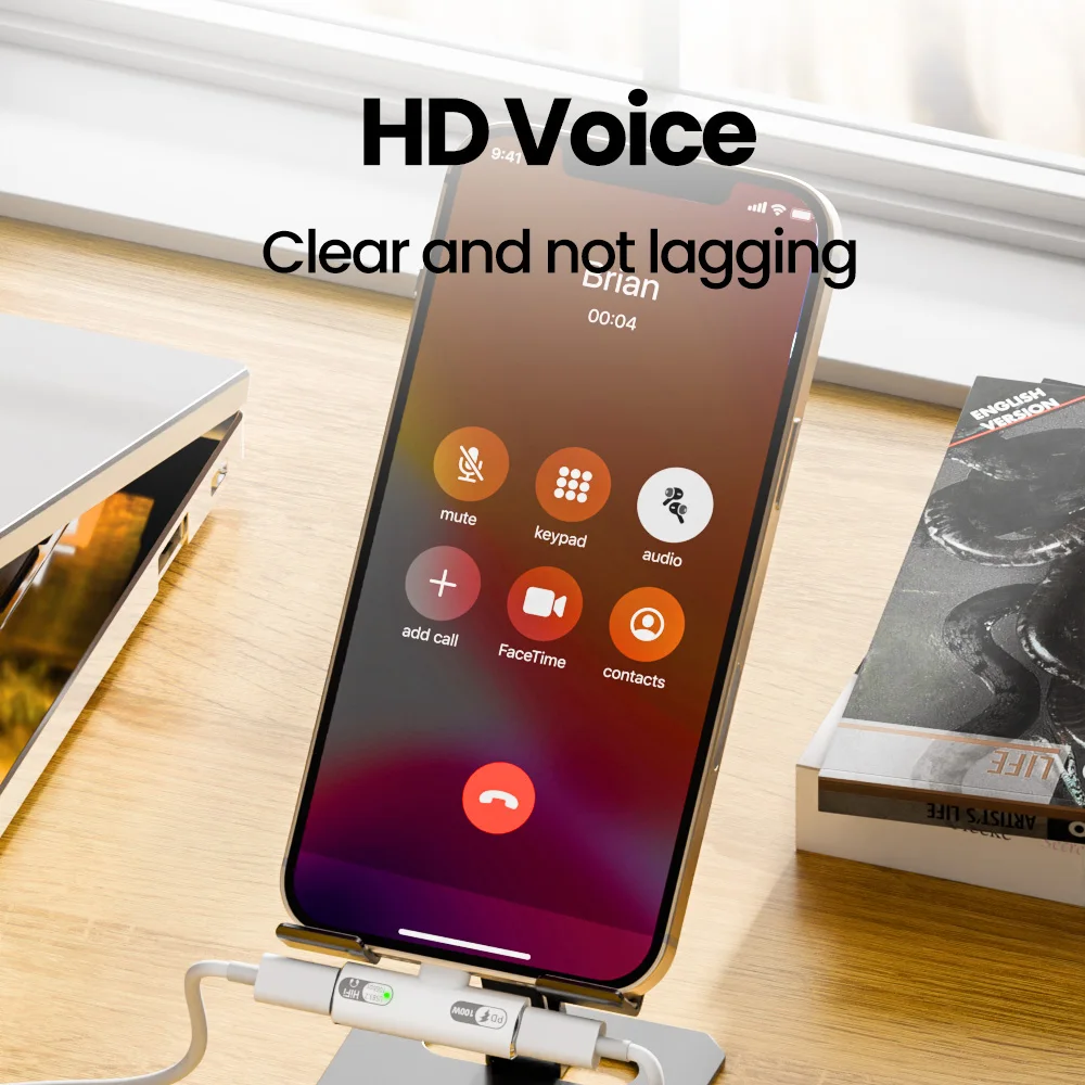 รูปสินค้า อะแดปเตอร์หูฟังชาร์จ 2-in-1 สำหรับ iPhone 15/16 และ Samsung