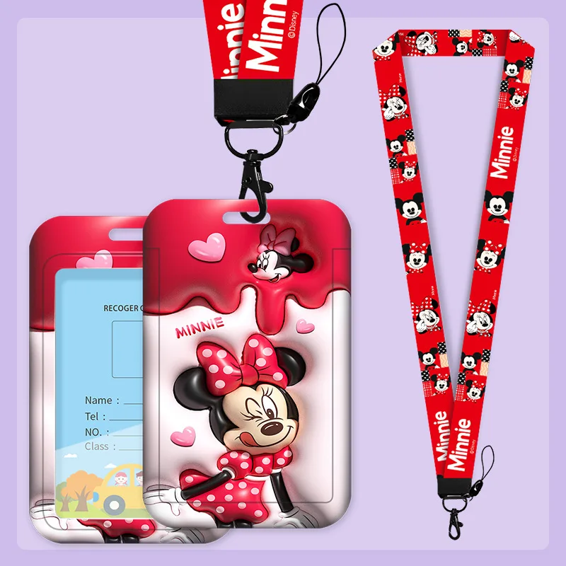 Card Holder Disney Women's Cartoon 3D Expansion Card Case Mickey Mouse Pooh Bear StellaLou Bank ID Bags For Girls