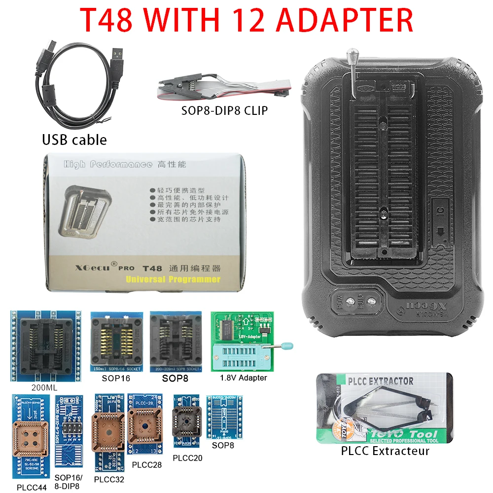 SOP8 Test Clip CH341A USB, Ch341a Ch341a 1.8v Programmeur Flash 1.8V Adapter SOP8 Naar DIP8