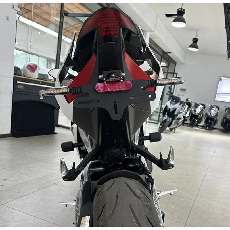 Zontes 703RR 오토바이 후면 접이식 짧은 테일 스톡 번호판 라이트 Tailstock 홀더 브래킷 키트 Zontes 703 RR