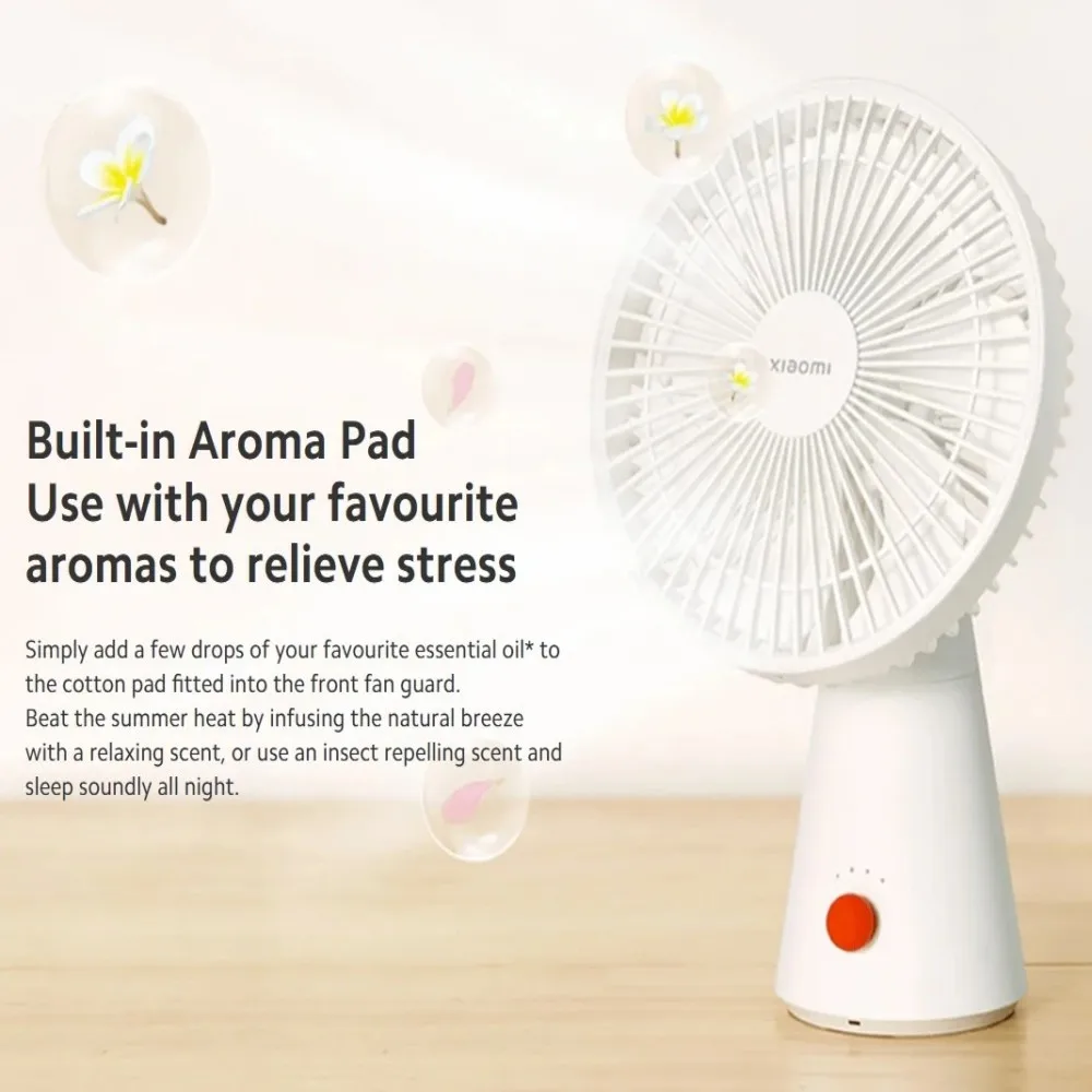 Ventilatore da tavolo Mijia originale, ricarica Type-C, batteria a lunga durata da 4000 mAh, mini, silenzioso, utilizzabile da tavolo e portatile, ideale per l'estate. - immagine 2