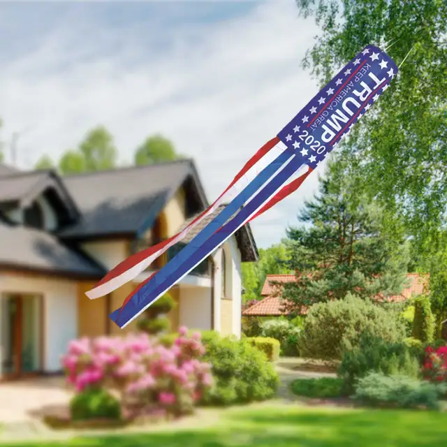 Windsock Nyakkendő Festék Szivárvány Amerikai Zászló Hazafias Függő Dekoráció Otthoni Szél Csengő Álom Fogó - Image 3