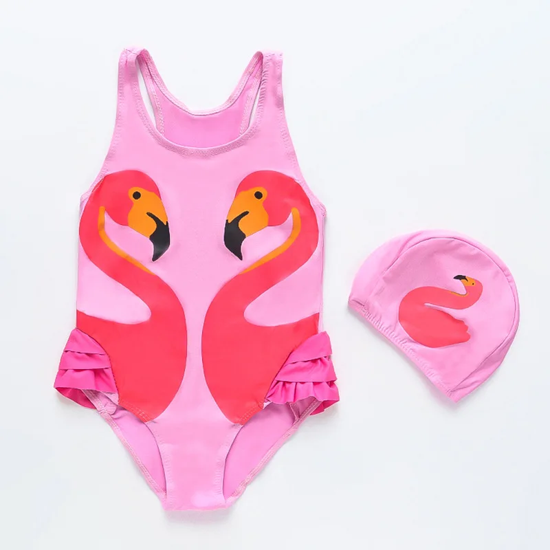 

2023 Three Piece Girls Swimsuits New 2022 Kids 2-8 Years Swimsuits Flamingo Gilrs Children's Swimwear