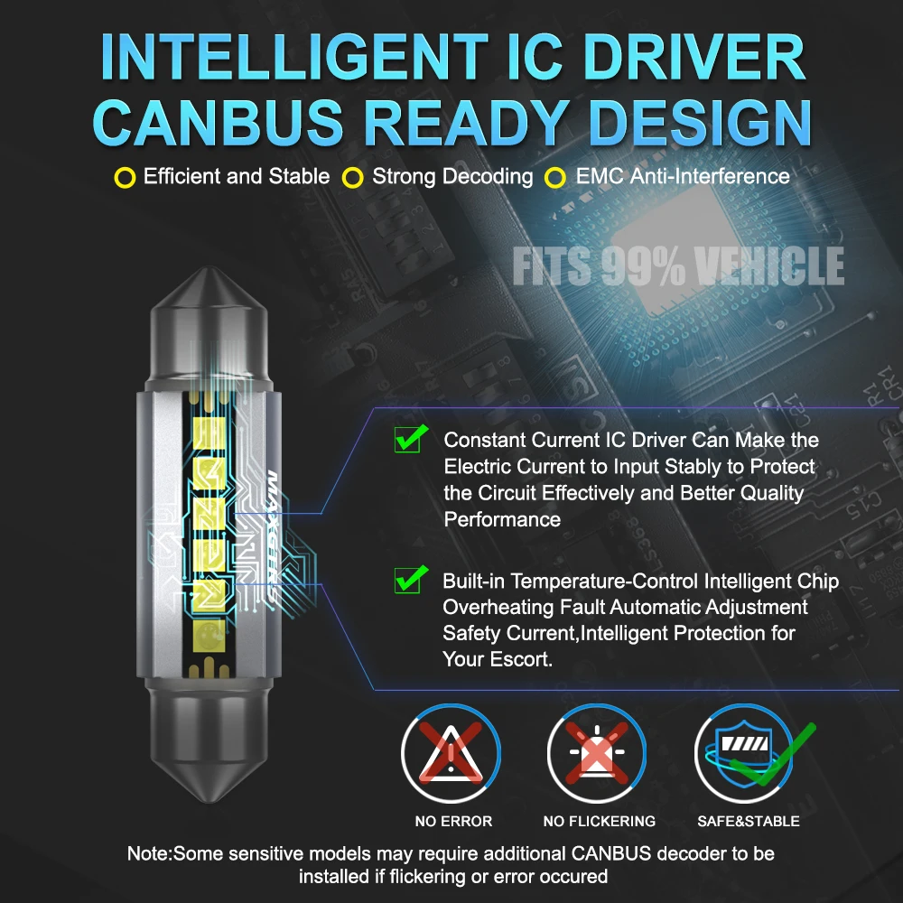 2�� ��ǰ�� 31mm 36mm 41mm C5W C10W XBD LED CANBUS �ڵ��� �佺�� ����Ʈ �ڵ��� �ǳ� �� ���� ������ ���� 6000K ���