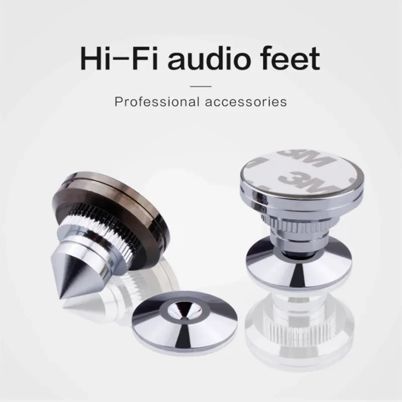 

4 Sets Speaker Spikes Rhodium Golden-Plated Speaker Stands CD Subwoofer Amplifier Turntable Isolation Feet Player Foot Pad