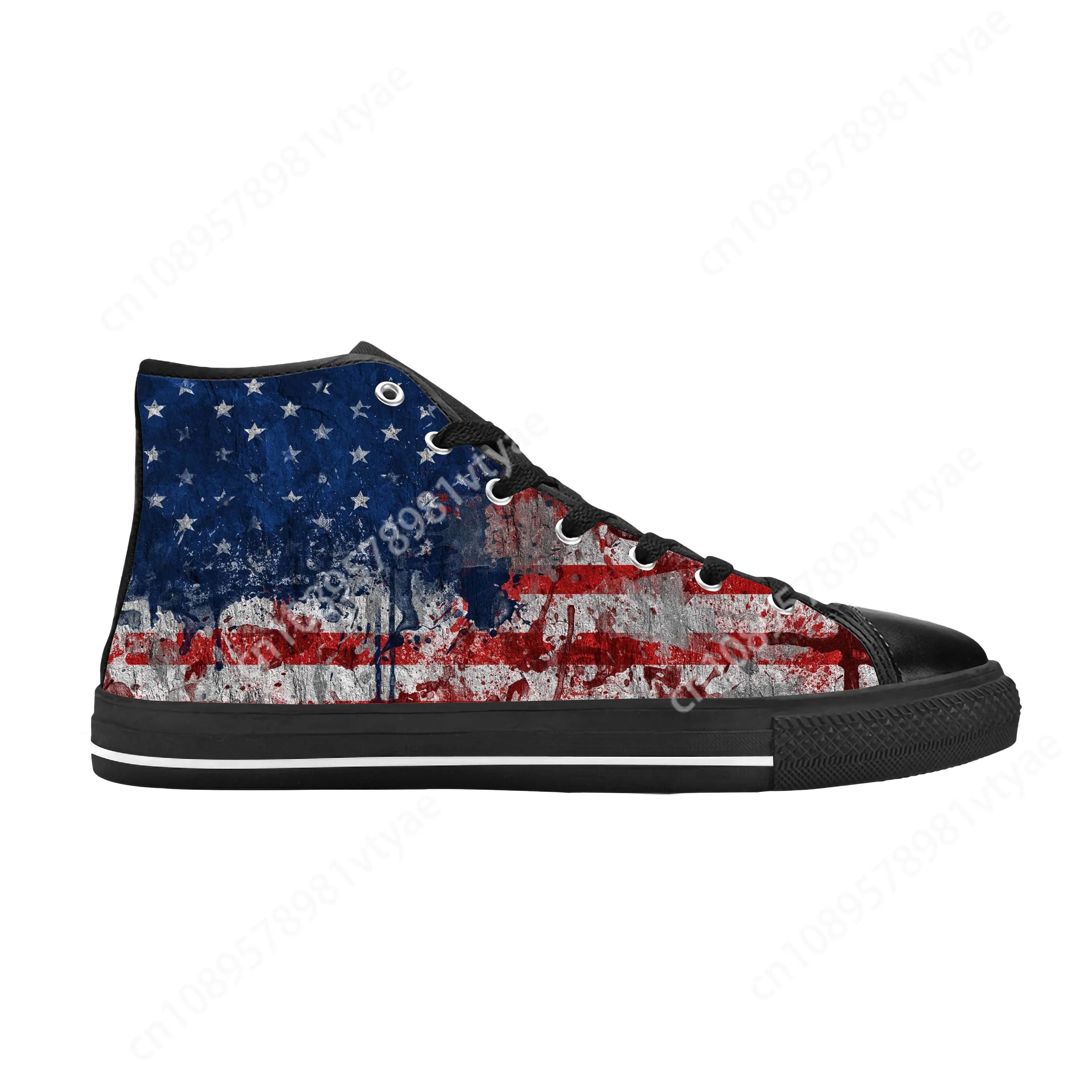 US USA American America Flag United States Funny Casual Cloth Shoes High Top Comfortable Breathable Custom Men Women Sneakers 2