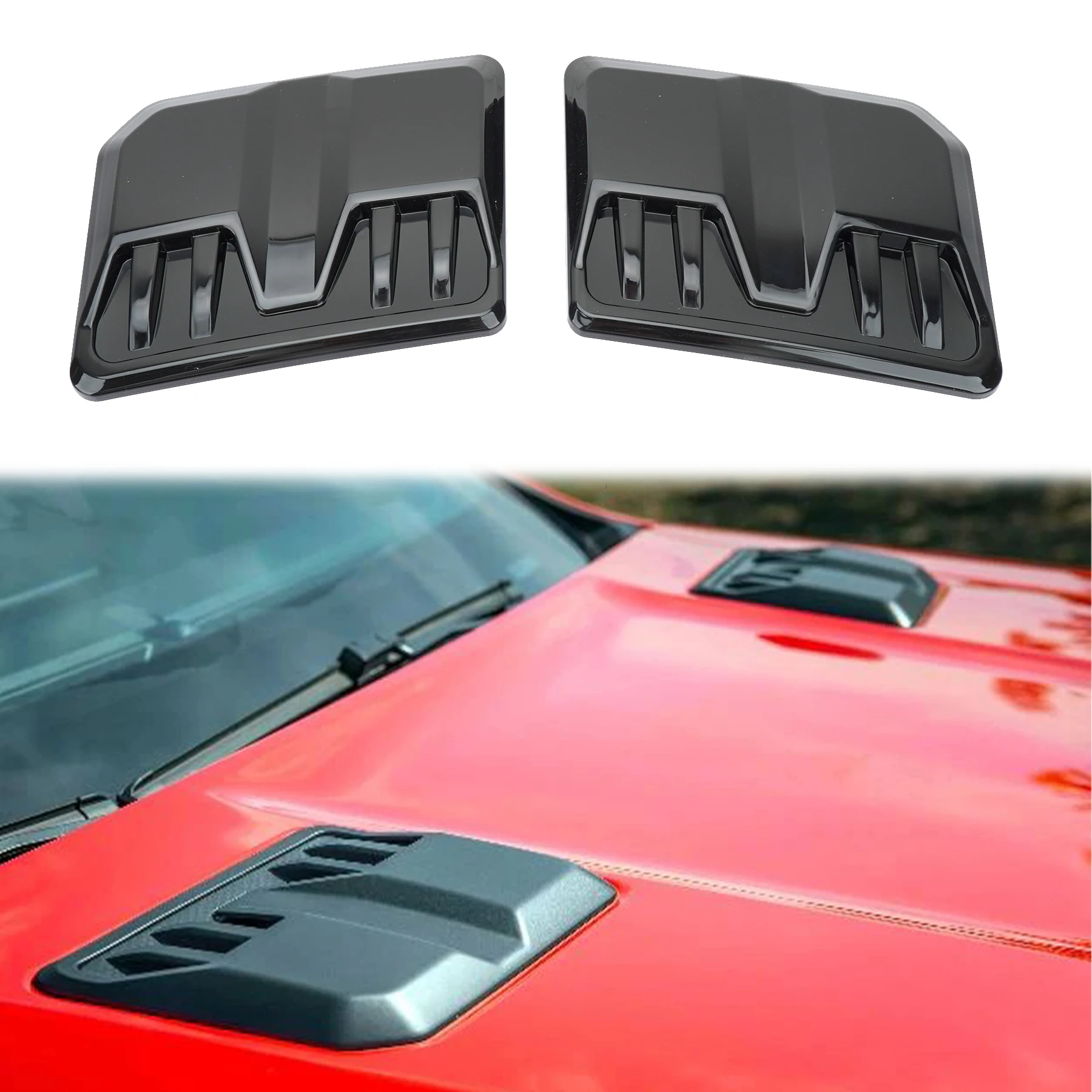 2PCS Lufteinlassgitter Einlassverkleidung für Ford Ranger Raptor Everest 2022-2024 Auto Außenhaube Vent Scoop Dekorative Abdeckung – Detail 10