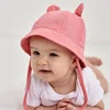 Spring Autumn Solid Color Soft Baby Bucket Hat Cotton Fisherman Hats Kids Summer Toddler Boy Girls Panama Sun Cap Children 0-12M 4