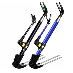 Stainless Steel Rough Fishing Rod Fort Bracket Dual-Purpose Fishing Support Floor Outlet Bracket Fishing Supplies Rod holder