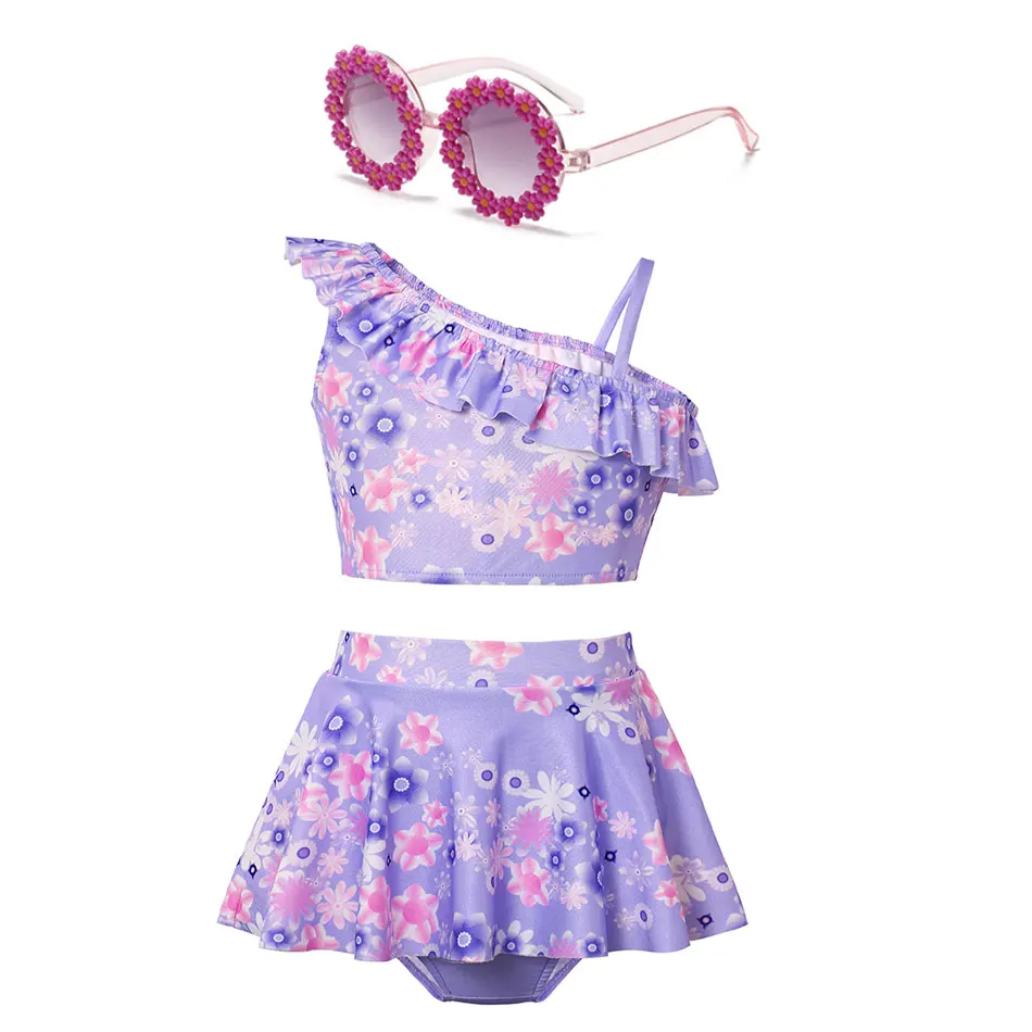 thumbnail image 1 of Bañador de dos piezas para niñas de 2 a 10 años, traje de baño de estilo princesa Disney, Bikini de verano, 2024, 1 of 5