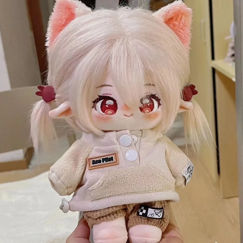 Anime Genshin Impact Klee 20cm Nude Body Plush Doll Toys Soft Stuffed Plushie a6042 10cm genshin impact plushie pendant toys kwaii paimon klee amber venti qiqi diluc stuffed plush toy genshin impact plush toys