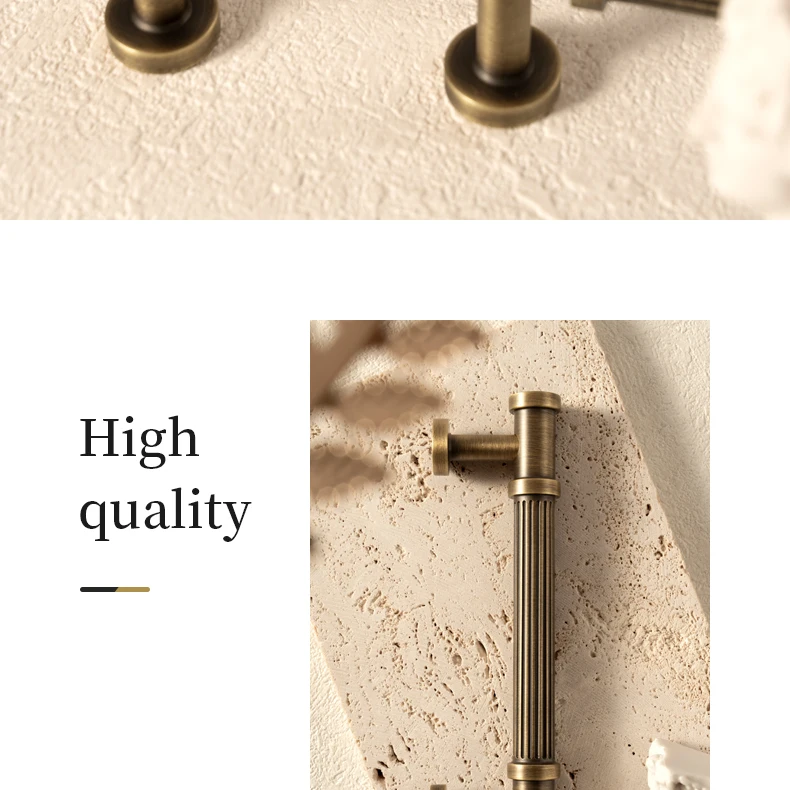 ribbed brass drawer handle for wardrobe furniture