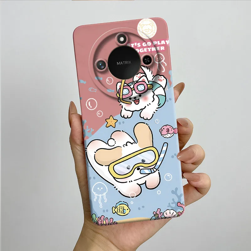 Sweet Painted Silicone Phone Case - Fashion Cartoon Design, Protective & Stylish