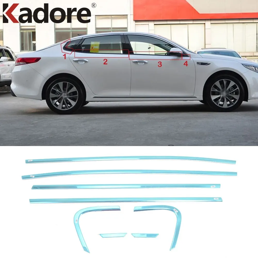 For Kia Optima K5 2016 2017 Window Moldings Trim Glass Strips Car