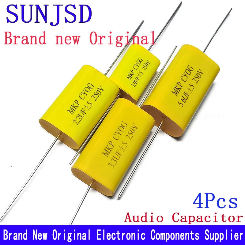 4Pcs 250V Audiophiler Axial MKP Capacitor Audio1UF 1.5UF 2.2UF 3.3UF 4.7UF 5.6UF 8.2UF 10UF 12UF