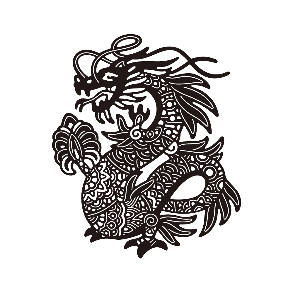 Chinese Dragon Cutting Dies for Diy Scrapbooking Album Card Making Decoration Paper Craft Christmas Metal Die Cuts Knife Mold 4