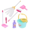 7 Pcs Cleaning Mopping Set Children’s Toys Tool Small Playthings Role Tools Plastic Dustpan and Broom Sweeping Kit 6