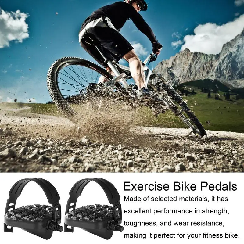 Indoor Bike Pedal Adjustable Stationary Bike Pedals Replacement Non-slipStationary Pedals Replacement Bicycle