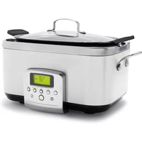 8 in 1 Electric Slow Cooker Dishwasher Safe Lid and Removable Pot Non-stick Multi-function Cooker Fry Saute Steam Basket White 1