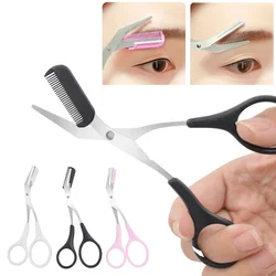 안전한 눈썹 트리머 메이크업 도구, 스테인레스 스틸 눈썹 가위, 빗 제모 면도기, 눈썹 쉐이핑 메이크업 도구