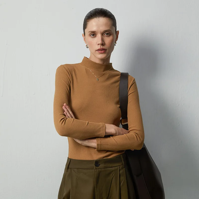 

Wear a half-turtleneck bottom with long sleeves