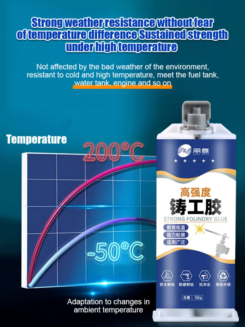 Водонепроницаемый и устойчивый к высоким температурам металлический сварочный клей