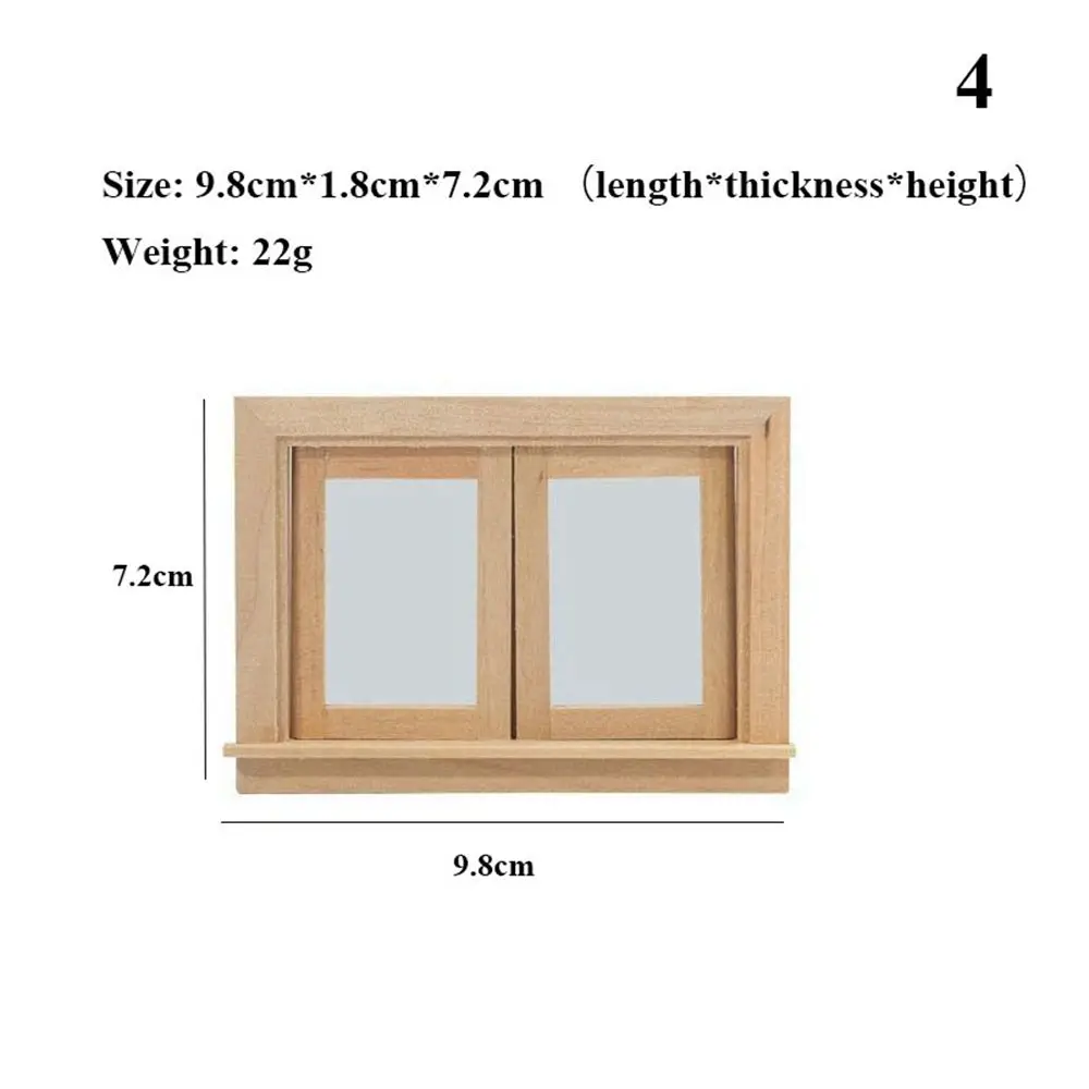 Charming DIY Miniature Dollhouse Wooden Frame Window with Glass Plate