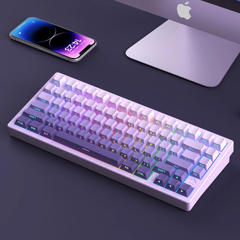 Wob Arco-íris 75 Keycaps 133 Teclas Gradiente Pbt Dye Sub Key Caps Cereja Perfil Keycaps para Sugar65 Leobog Hi75 Hi8 Teclado de Alumínio - Imagem 2
