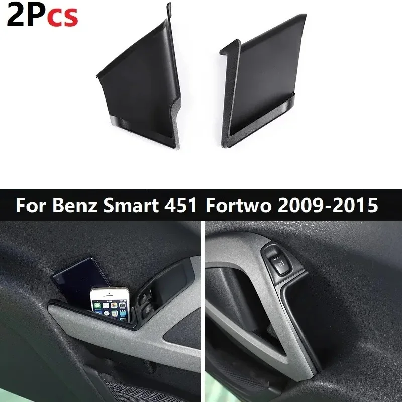 2 Pz/Set Porta Scatola Di Immagazzinaggio Maniglia Bracciolo Organizzatore Portaoggetti Car Styling Per Benz Smart 451 Fortwo 2009-2015 Abs