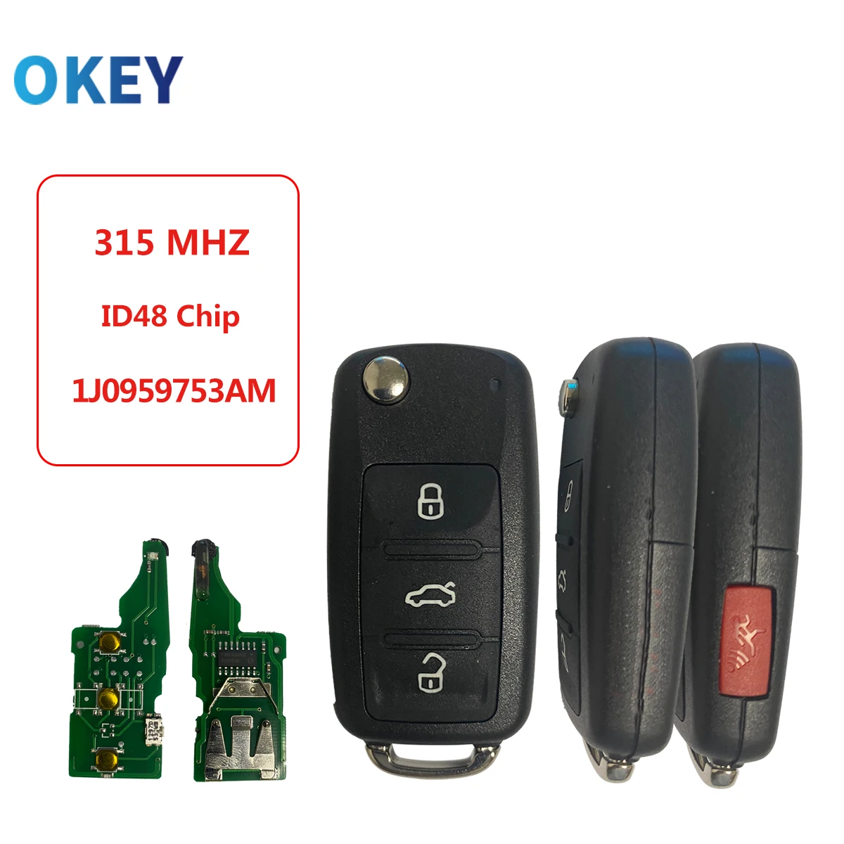 OkeyRemoteControlCarKeyForVWBeetleGolfPassatJetta315MhzID48