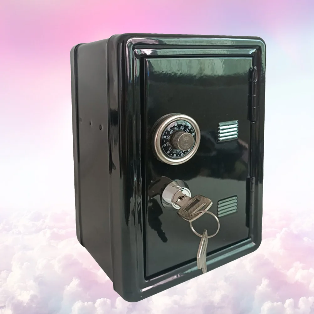 

Money Safe Cash Lock Box Mini Size Security Safe Box Creative Iron Piggy Bank Small Metal Cash Box Portable Change