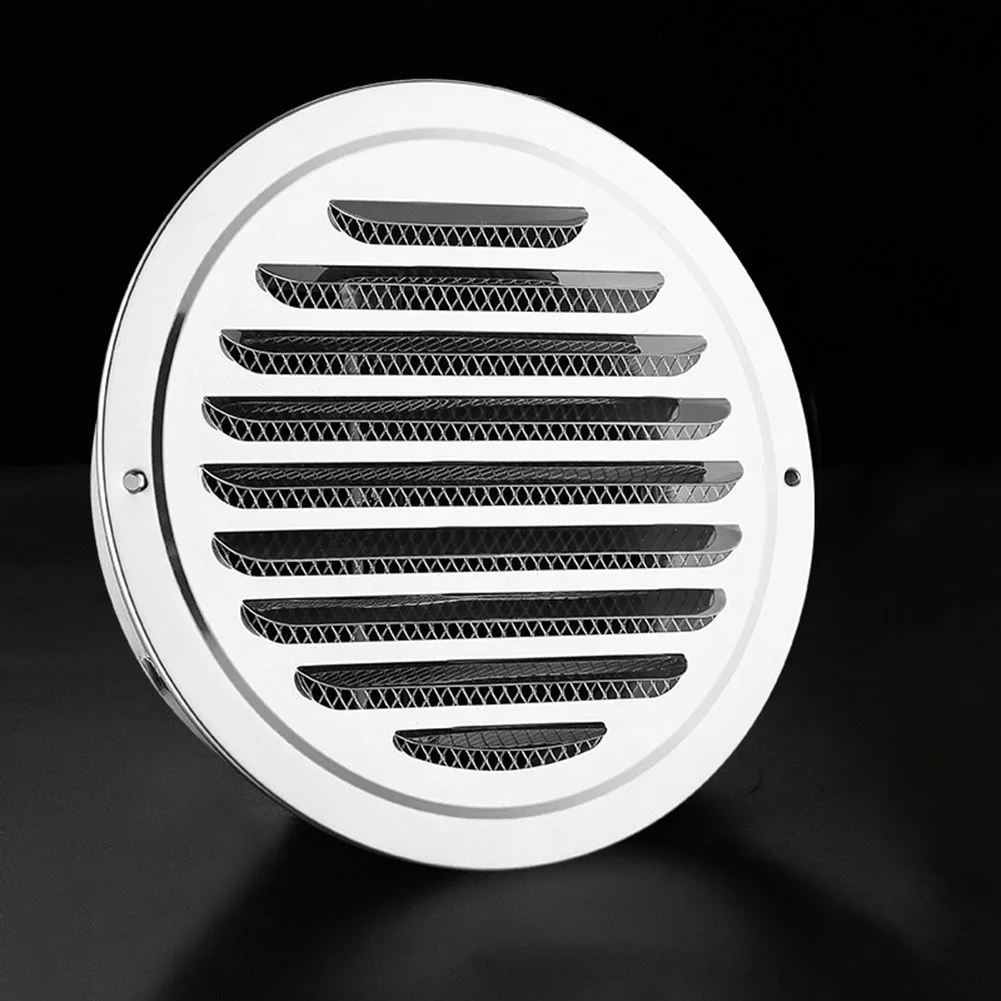 

1pcs Circle Air Vent Grill Cover Stainless Steel Silver 70-120mm Round Exterior Wall Duct Ventilation Tool Home Hardware