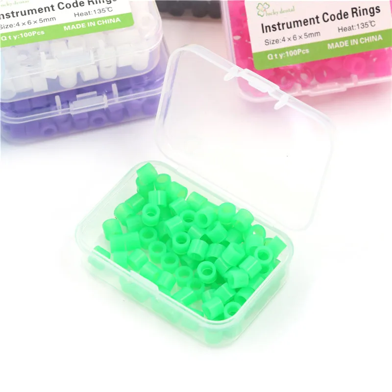 Lab Instrument Code Rings Orthodontic Circle Silicone Dental 100pcs Dental Silicone Rings