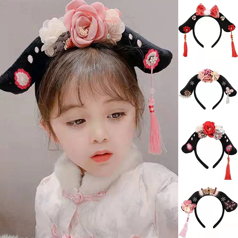 Diadema estilo chino para el accesorios para cabello de princesa para niños, decoración para fiesta de Navidad Halloween, diadema con borlas| | - AliExpress