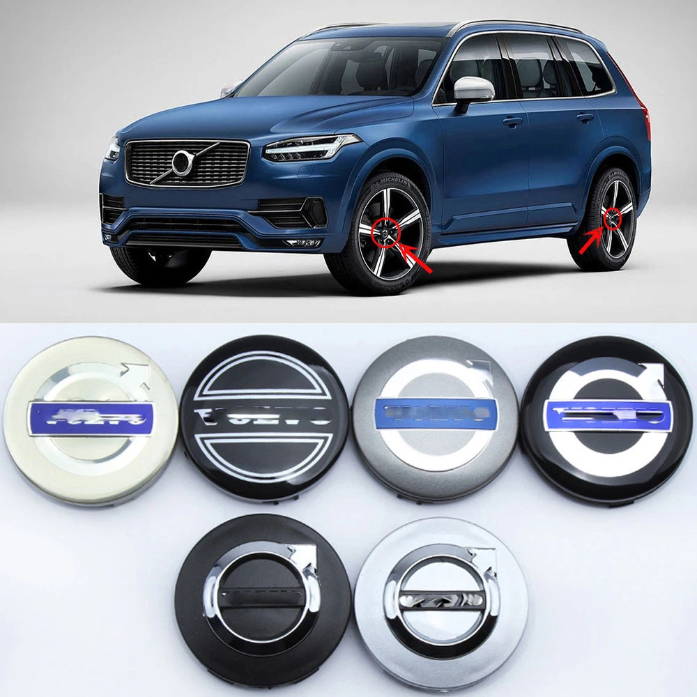 Car Hub Center Covers 4 Pieces 64mm Rim For Volvo Xc90 Xc70 Xc60 V40