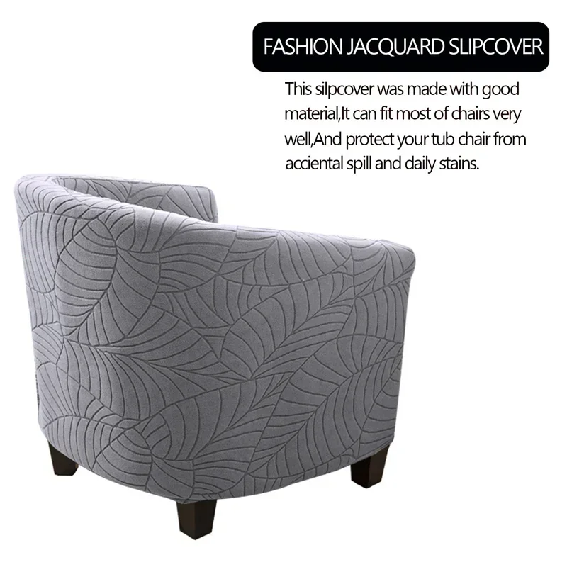 Leaves Jacquard Tub Chair Cover Image 8