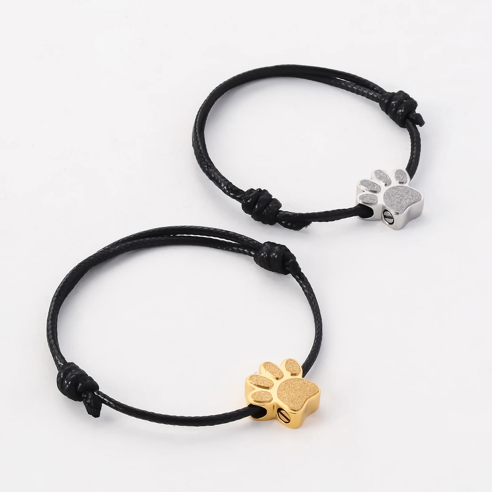 Cremation Bracelet for Ashes Stainless Steel Paw Print Urn Jewelry Adjustable Bangle Pet Dog Cat Ash Holder Memorial Gift 2
