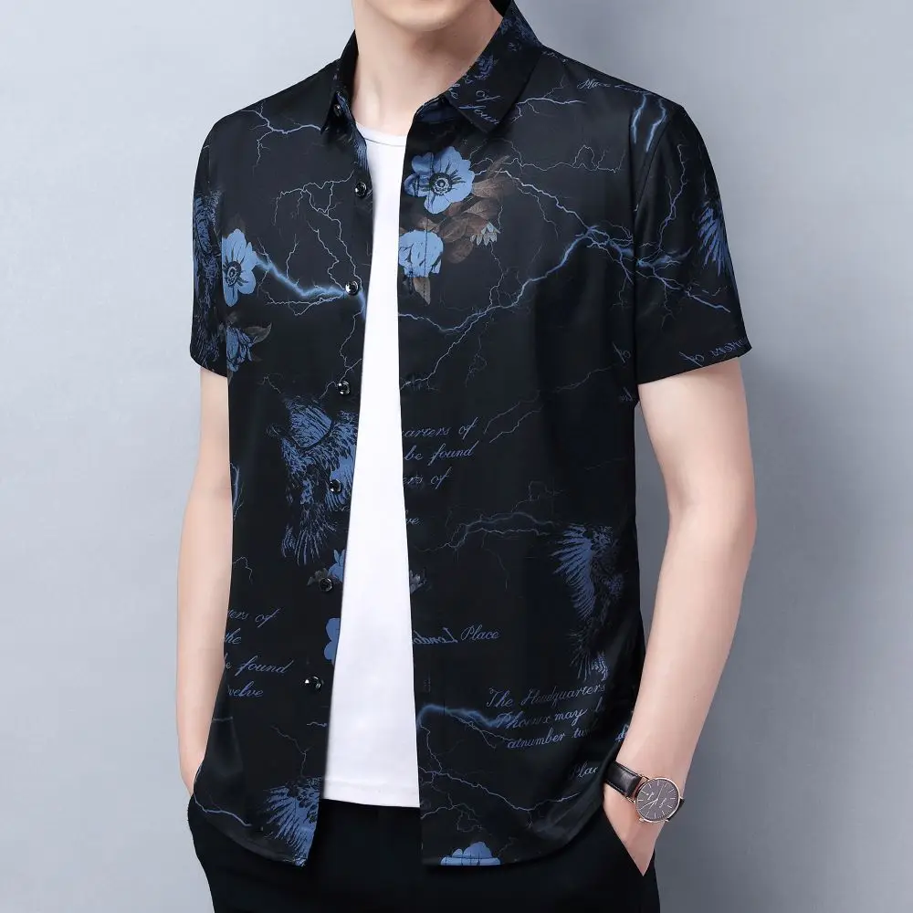 

COODRONY, уникальный цветочный принт, футболка-поло, модная повседневная трендовая мужская одежда с коротким рукавом, летние новые базовые дышащие топы W5591