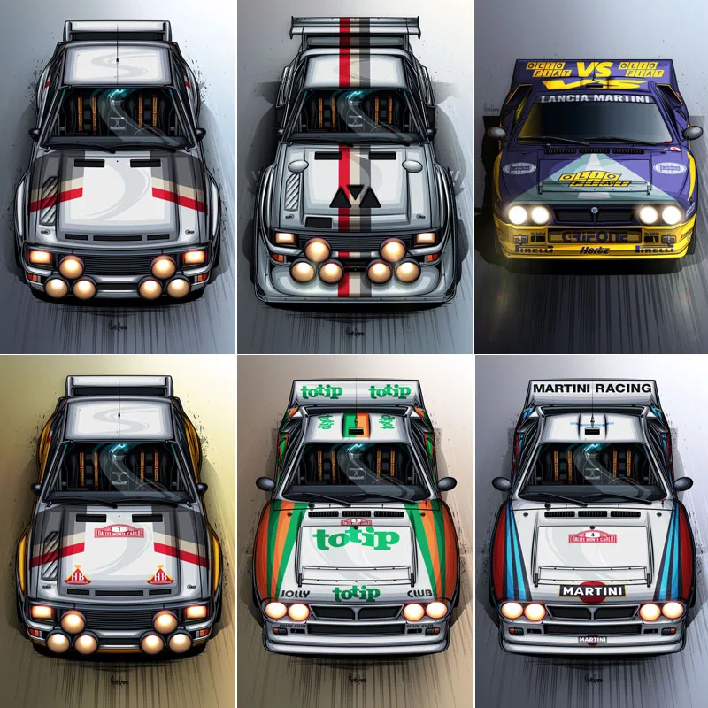 Group B Rally Legends Lancia 037 Evo 2 Rally Art Poster Metal Sign Garage Room Decorazioni Murali Custom Tin Vintage Home Decor
