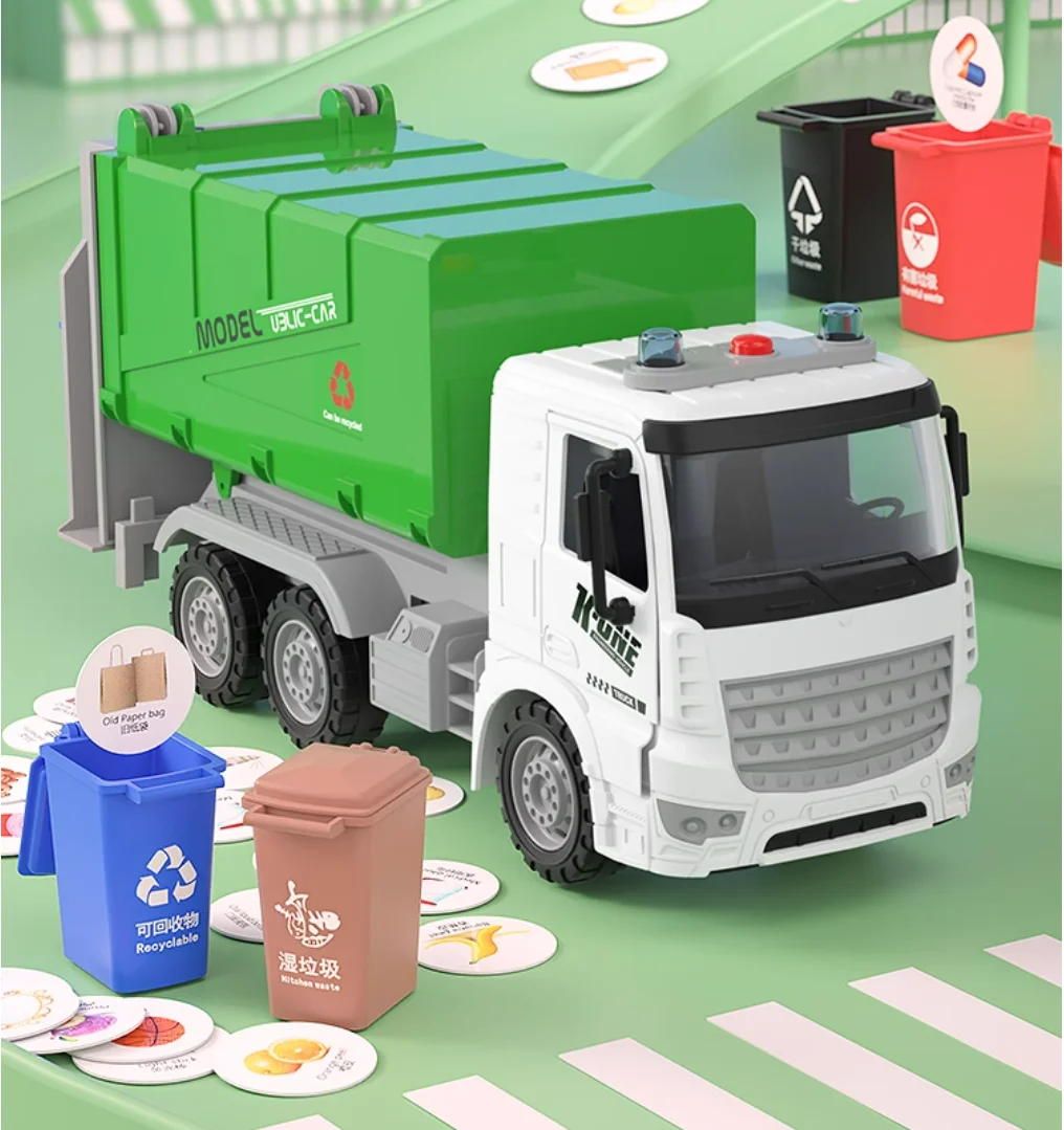 

Simulation garbage truck Children's early education toys cleaning garbage sorting bucket sanitation project car medium large