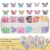 60Pcs/Box Nail Art Butterfly Resin Stones Gems 2 Sizes Multi-Colors Sparkle Nail Designs Charms DIY Manicure 3D Decals Crafts 3