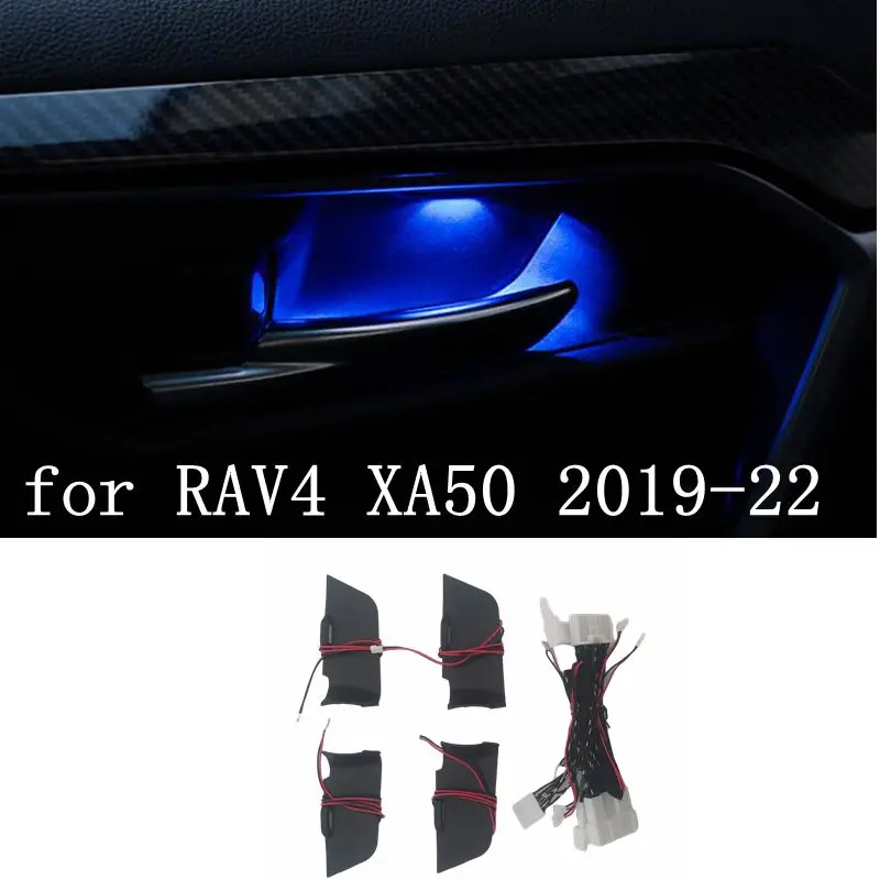 Car LED Door Bowl Armrest Atmosphere Light Interior Lights Decoration Handle Frame Light for Toyota RAV4