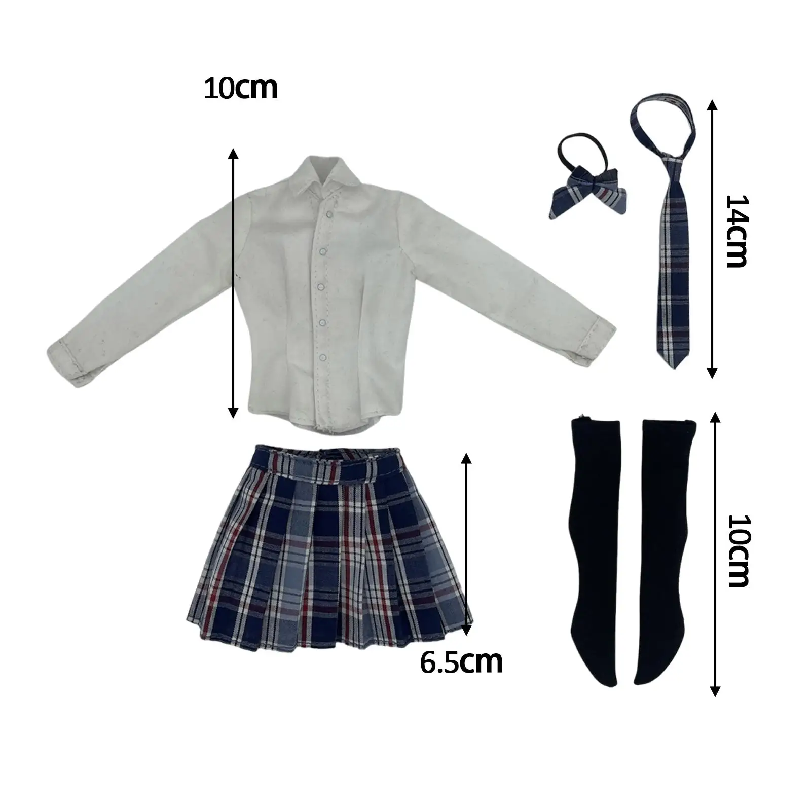 1/6 School Uniform Set Female Figure Doll Clothes for 12inch Female Figures