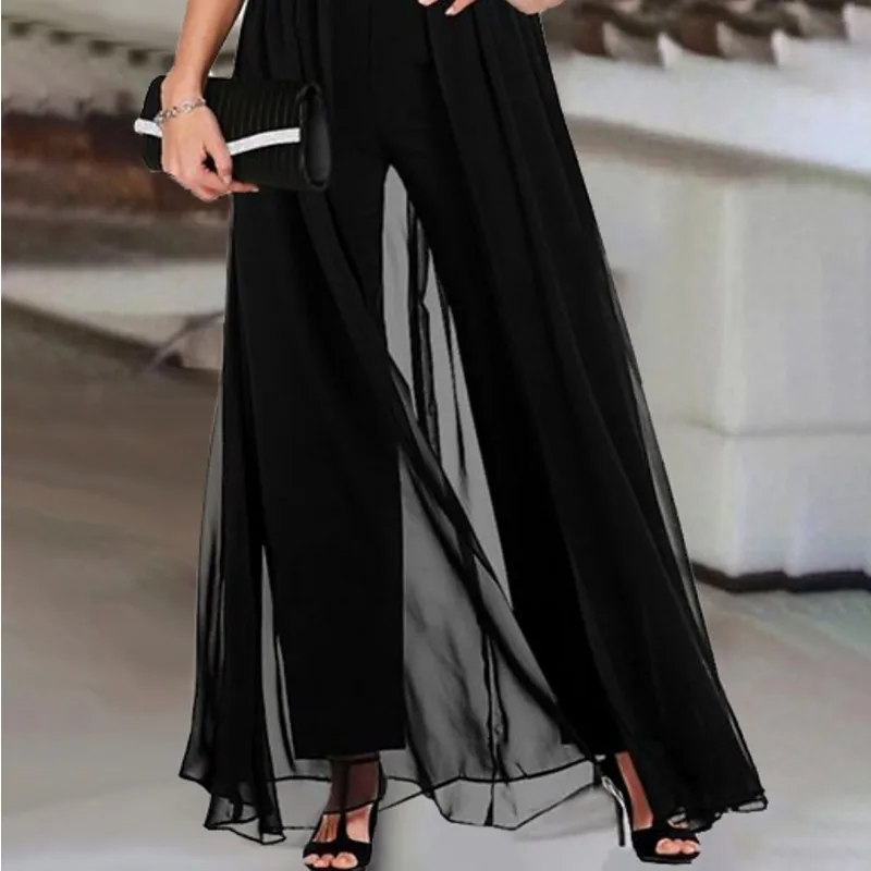 Summer Women's Elegant Printed V-neck Off Shoulder High Waist Jumpsuit Commuting Female Casual Fashion Wide Leg Jumpsuits New